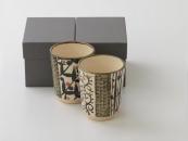 [Limited] TETSUE MISHIMA - red - pair (handcrafted Teacup)